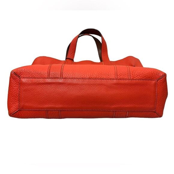 Coach Large Leather Reversible Tote w/Matching Pouch in Vibrant Tangerine/Camel - Picture 7 of 9